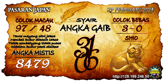 Prediksi Togel Japan Selasa 27 Februari 2024