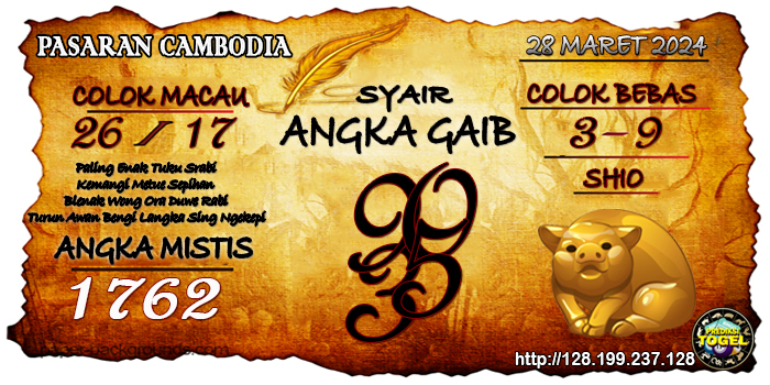 SYAIR TOGEL CAMBODIA HARI INI Kamis 28 Maret 2024