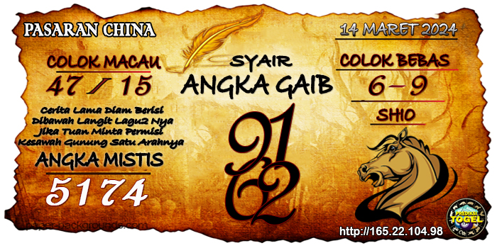 Prediksi Togel China Kamis 14 Maret 2024