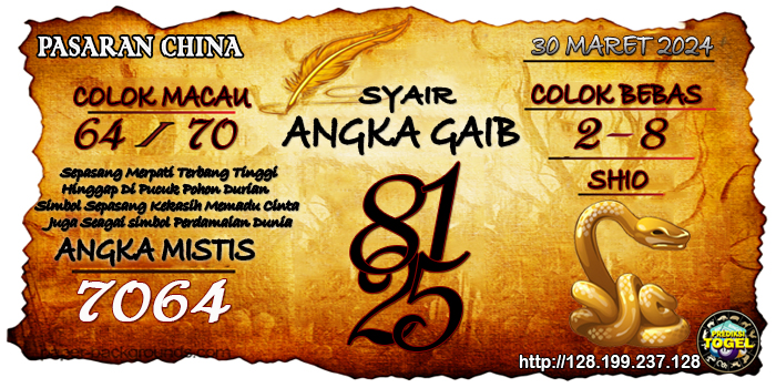 Prediksi Togel China Sabtu 30 Maret 2024