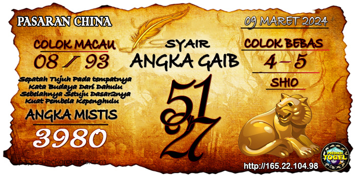 Prediksi Togel China Sabtu 09 Maret 2024