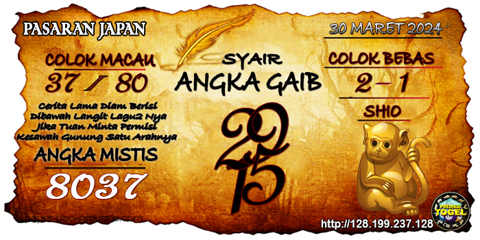 Prediksi Togel Japan Sabtu 30 Maret 2024