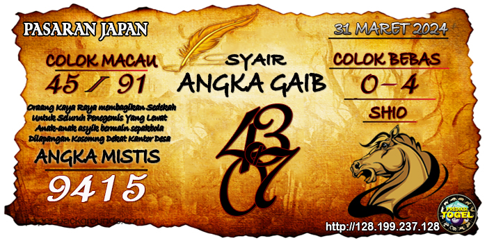 Prediksi Togel Japan Minggu 31 Maret 2024