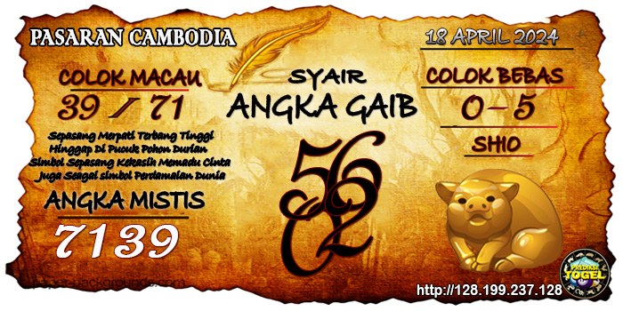 SYAIR TOGEL CAMBODIA HARI INI Kamis 18 April 2024