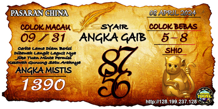 Prediksi Togel China Senin 08 April 2024