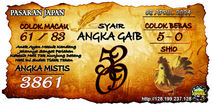 Prediksi Togel Japan Senin 08 April 2024