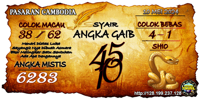 SYAIR TOGEL CAMBODIA HARI INI Jumat 10 Mei 2024