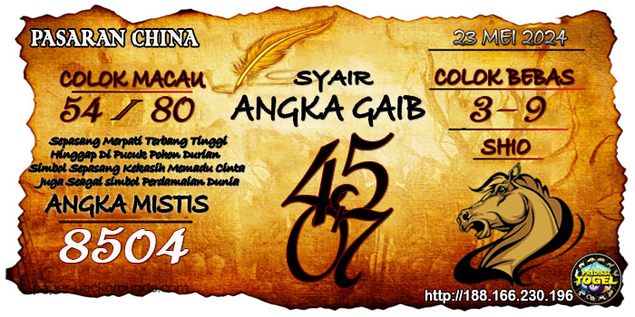 Prediksi Togel China Kamis 23 Mei 2024