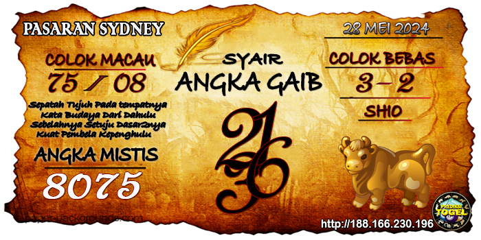 Prediksi Togel Sydney Selasa 28 Mei 2024