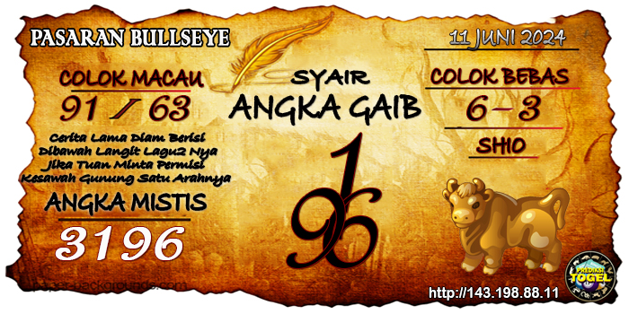 Prediksi Togel Bullseye Selasa 11 Juni 2024