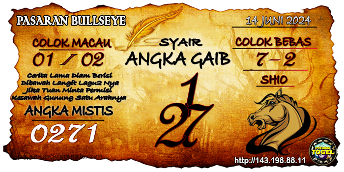 Prediksi Togel Bullseye Jumat 14 Juni 2024