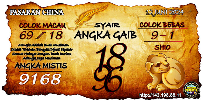 Prediksi Togel China Rabu 12 Juni 2024