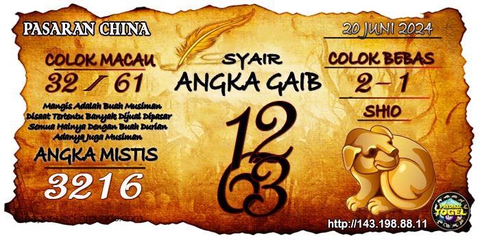 Prediksi Togel China Kamis 20 Juni 2024