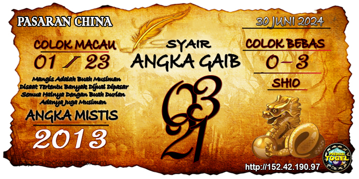 Prediksi Togel China Minggu 30 Juni 2024