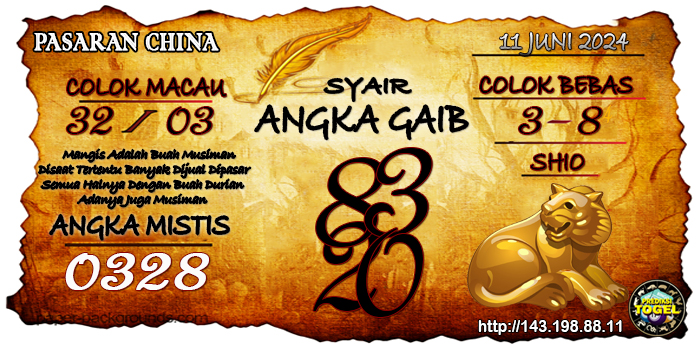 Prediksi Togel China Selasa 11 Juni 2024