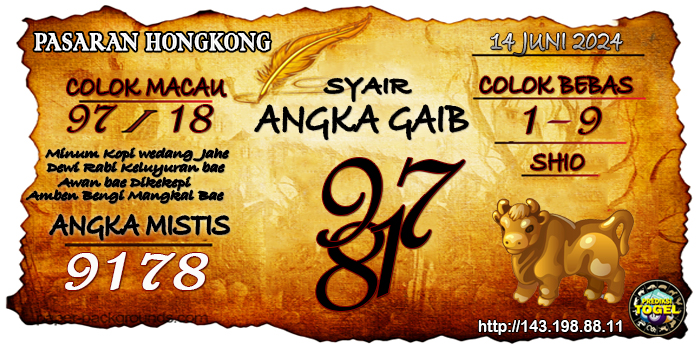 Prediksi Togel Hongkong Jumat 14 Juni 2024