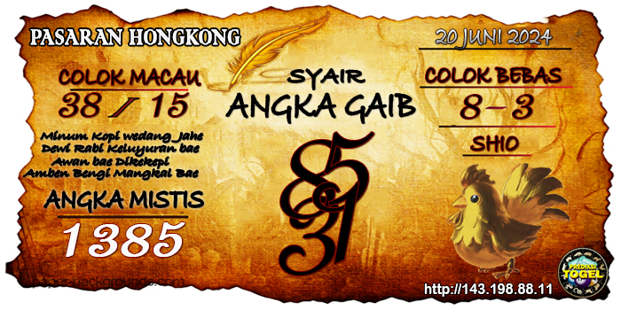 Prediksi Togel Hongkong Kamis 20 Juni 2024