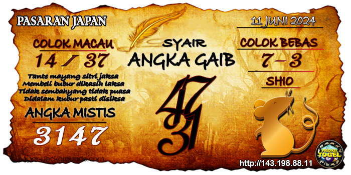 Prediksi Togel Japan Selasa 11 Juni 2024