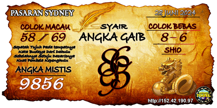 Prediksi Togel Sydney Jumat 28 Juni 2024