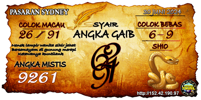 Prediksi Togel Sydney Minggu 30 Juni 2024