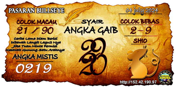 Prediksi Togel Bullseye Kamis 4 Juli 2024