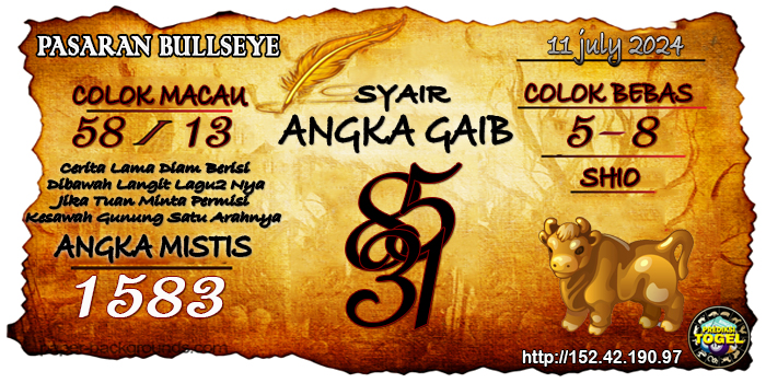 Prediksi Togel Bullseye Kamis 11 Juli 2024