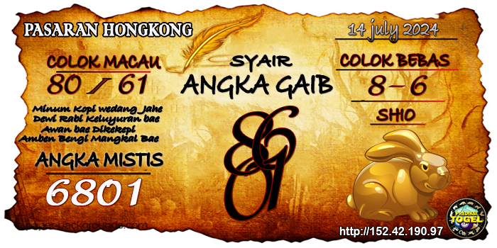 Prediksi Togel Hongkong Minggu 14 Juli 2024