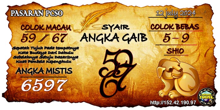 Prediksi Togel Pcso Jumat 12 Juli 2024