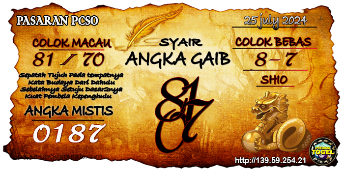 Prediksi Togel Pcso Kamis 25 Juli 2024