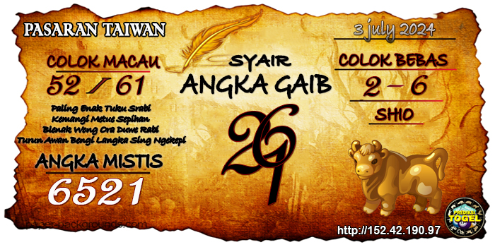 Prediksi Togel Taiwan Rabu 3 Juli 2024