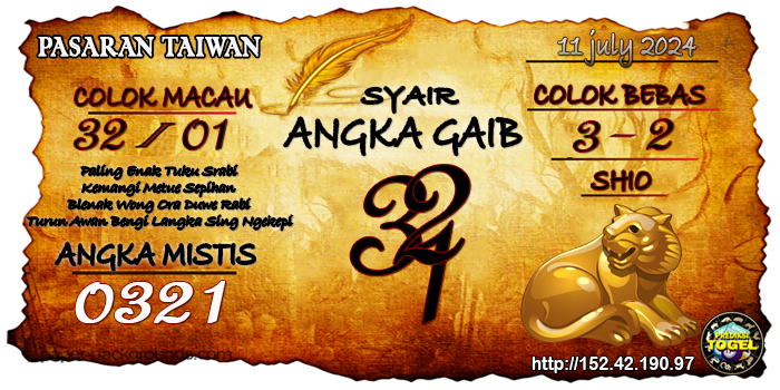 Prediksi Togel Taiwan Kamis 11 Juli 2024