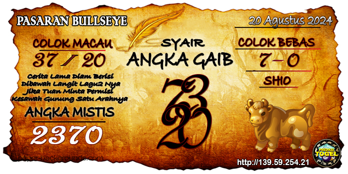 Prediksi Togel Bullseye Selasa 20 Agustus 2024