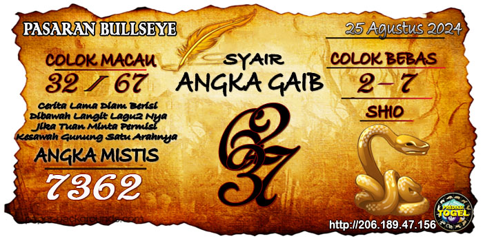 Prediksi Togel Bullseye Minggu 25 Agustus 2024