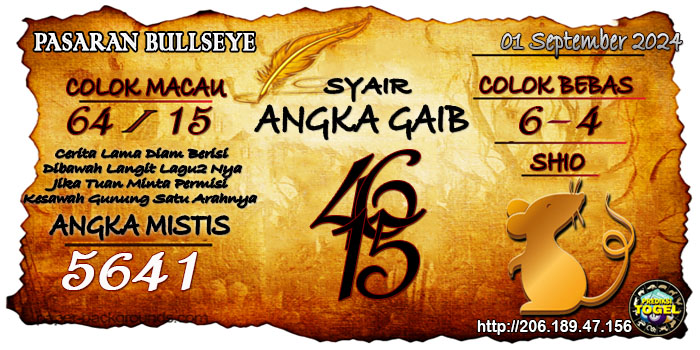 Prediksi Togel Bullseye Minggu 01 September 2024