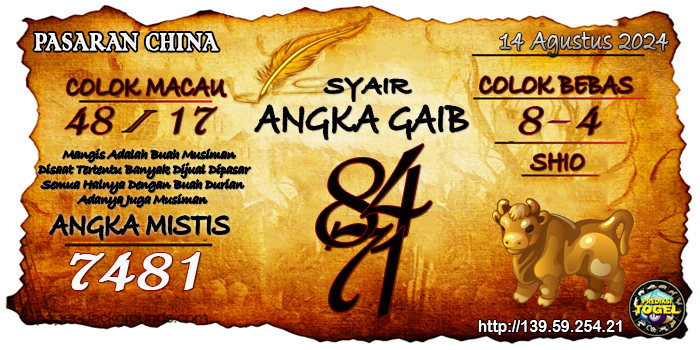 Prediksi Togel China Rabu 14 Agustus 2024