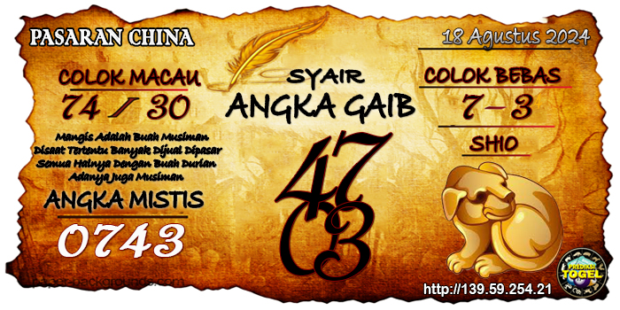 Prediksi Togel China Minggu 18 Agustus 2024