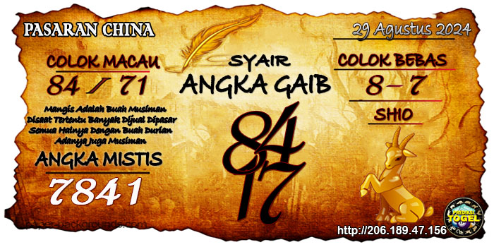 Prediksi Togel China Kamis 29 Agustus 2024