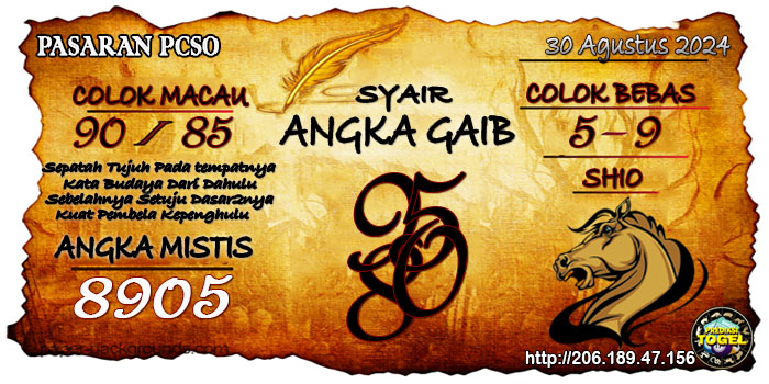 Prediksi Togel Pcso Jumat 30 Agustus 2024