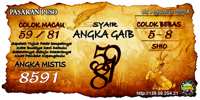 Prediksi Togel Pcso Kamis 08 Agustus 2024