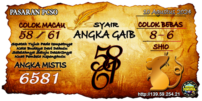 Prediksi Togel Pcso Sabtu 10 Agustus 2024