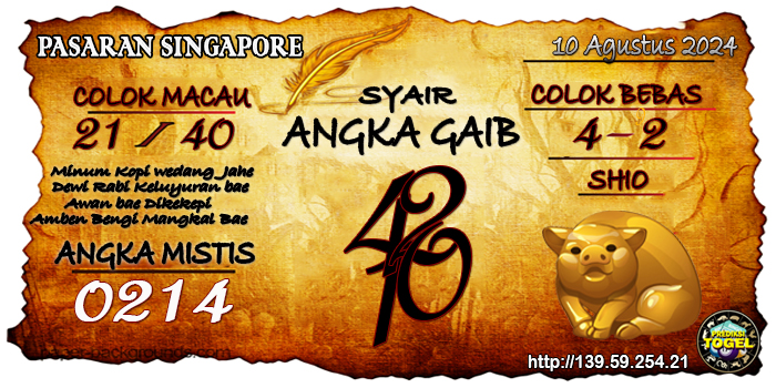 Prediksi Togel Singapore Sabtu 10 Agustus 2024