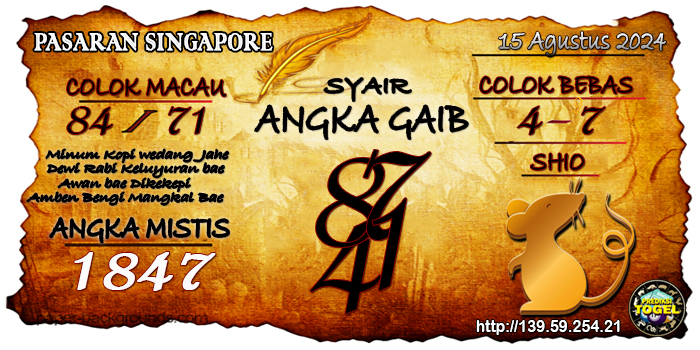 Prediksi Togel Singapore Kamis 15 Agustus 2024