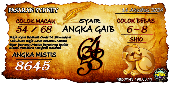 Prediksi Togel Sydney Rabu 14 Agustus 2024