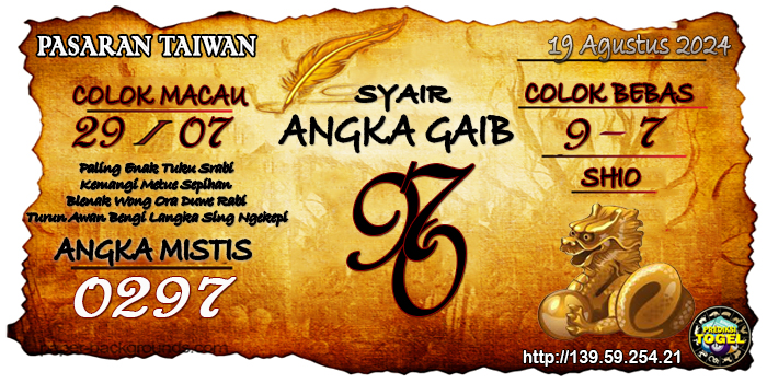 Prediksi Togel Taiwan Senin 19 Agustus 2024