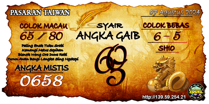 Prediksi Togel Taiwan Rabu 07 Agustus 2024