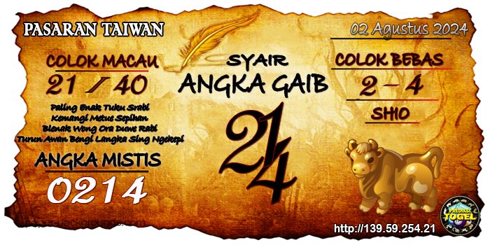 Prediksi Togel Taiwan Jumat 02 Agustus 2024