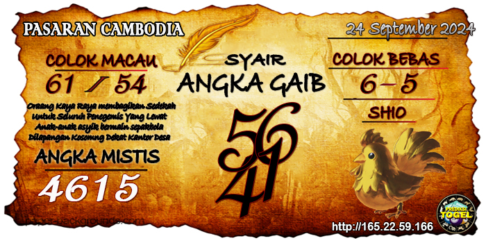 Prediksi Togel Cambodia Selasa 24 September 2024