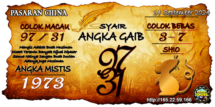 Prediksi Togel China Sabtu 14 September 2024