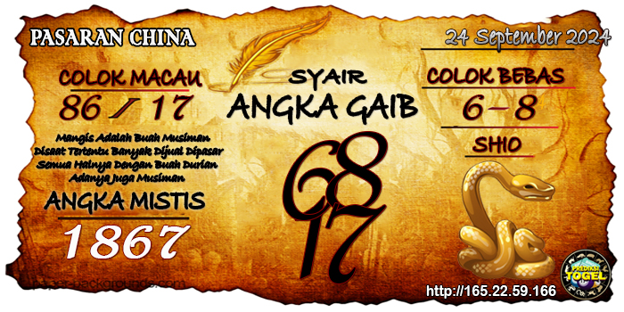 Prediksi Togel China Selasa 24 September 2024