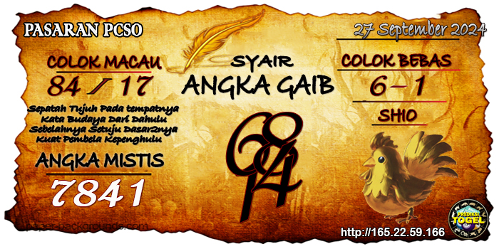 Prediksi Togel Pcso Jumat 27 September 2024